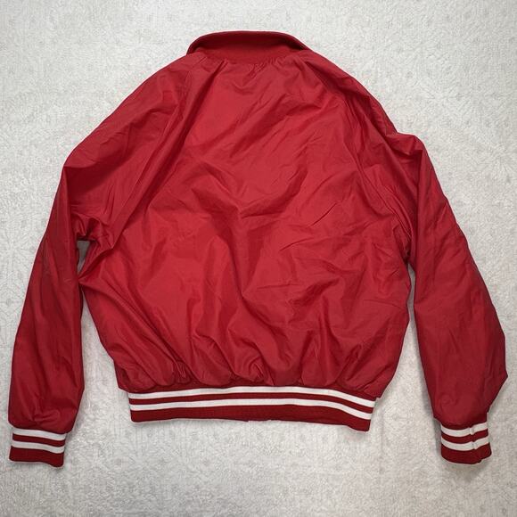 Vintage Aristo Jac International Harvester Truck IH Bomber Satin Jacket L Red - Picture 7 of 7